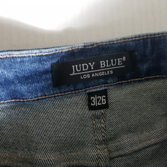 JUDY BLUE DISTRESS STRAIGHT LEG RAINBOW JEANS SIZE 3/26 - Picture 3 of 16